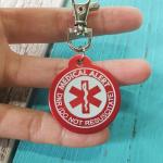Medical Alert Keychain with Free Laser Engraving