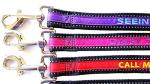 Custom Reflective Dog Leash with Personalized Embroidery