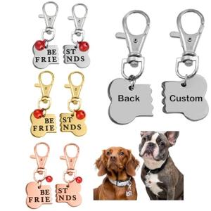 Matching Engraved Dog ID Necklace and Keychain Set