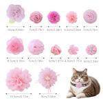 12 Pcs Pink Floral Dog Collar Accessories