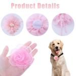 12 Pcs Pink Floral Dog Collar Accessories