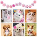 12 Pcs Pink Floral Dog Collar Accessories