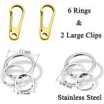 IVIA Pet Dog Tag Clips - 2 Pack, Stainless Steel