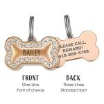 Engraved Stainless Steel Pet ID Tag with Bling