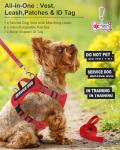 Small Service Dog Vest with ID Tag & Leash