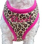 Personalized Plush Leopard Dog Harness & Leash Set