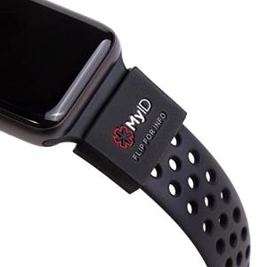 myID Black Medical ID Sleeve for Smartwatches