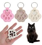 Dog Fur Keychain Set with 3D Paw Design