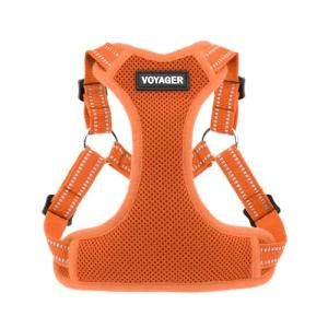 Voyager Adjustable Mesh Dog Harness - Orange