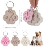 Dog Fur Keychain Set with 3D Paw Design