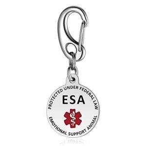 Double-Sided ESA Dog Tag with Medical Alert Symbol