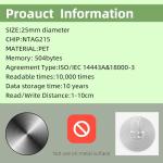 50 NFC Stickers NTAG215 for Pet Identification
