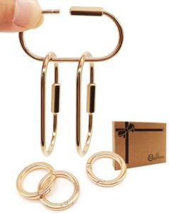 Gold Key Ring Clip Set for Pets and Gear