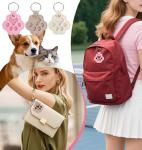 Dog Fur Keychain Set with 3D Paw Design