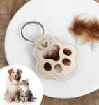 Dog Fur Keychain Set with 3D Paw Design