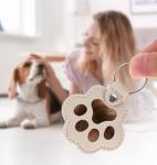 Dog Fur Keychain Set with 3D Paw Design