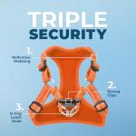 Voyager Adjustable Mesh Dog Harness - Orange