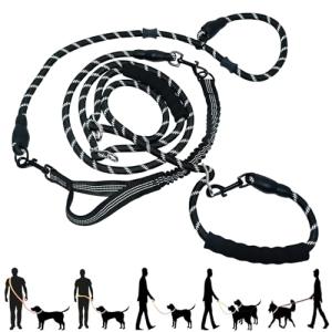 Hands-Free Bungee Dog Leash with Padded Handles