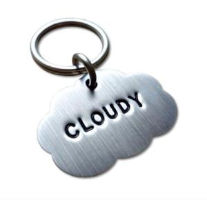 Custom Storm Cloud Dog ID Tag with Engraving