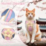 Adjustable Cat Harness and Leash Set with Flower