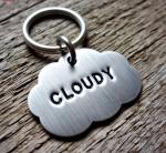 Custom Storm Cloud Dog ID Tag with Engraving