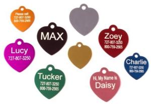 Custom Heart-Shaped Pet ID Tag in 9 Colors