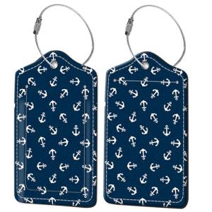 Cute PU Leather Luggage Tags - 2 Pack