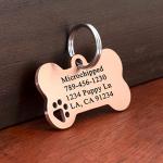 Personalized Hollow Paw Dog ID Tags in Rose