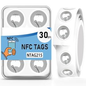 30 NFC Tag Stickers for Smartphones, 215 NTAG
