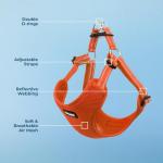 Voyager Adjustable Mesh Dog Harness - Orange