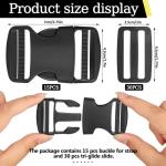 RYKOMO 15 Set Adjustable Plastic Buckles for Pets