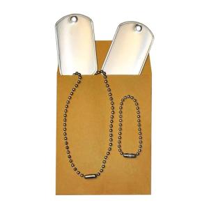 Blank Military Dog Tags with Stainless Steel Chains