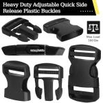 RYKOMO 15 Set Adjustable Plastic Buckles for Pets