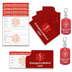 Medical Alert ID Card Set with Keychain