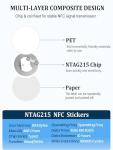 30 NFC Tag Stickers for Smartphones, 215 NTAG