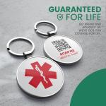 QR Medical Alert ID Tag Keychain - 2 Pack