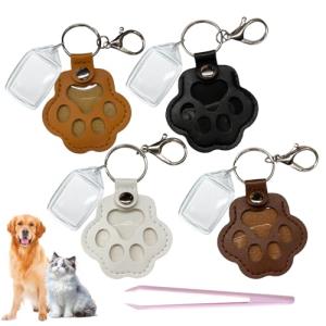 Belmeri Paw-Shaped Pet Hair Keychains – 4 Pack