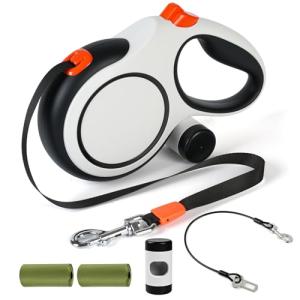 Heavy Duty Retractable Dog Leash with Poop Bag