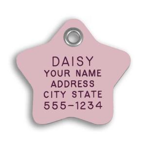 LuckyPet Small Pink Star Pet ID Tag