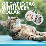 BronzeDog Leather Cat Collar with QR Tag