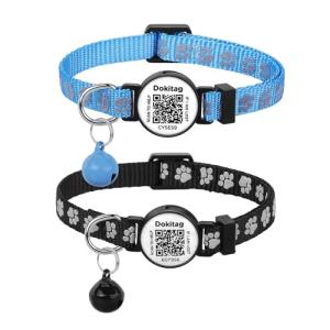 DOKITAG Reflective Breakaway Cat Collar Set