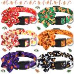 Christmas Themed Adjustable Dog Collars - 6 Pcs