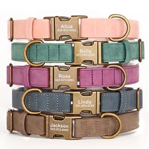 Personalized Soft PU Leather Dog Collar, Small Dogs