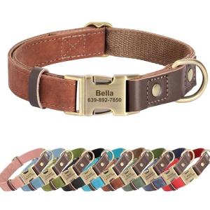 Personalized Soft PU Leather Dog Collar, Medium