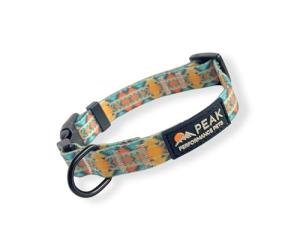 Waterproof Large Dog Collar - Aqua/Orange Tribal