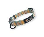 Waterproof Large Dog Collar - Aqua/Orange Tribal