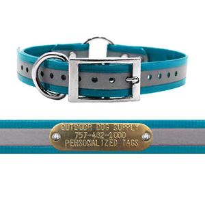 Reflective Waterproof Dog Collar with Custom Nameplate