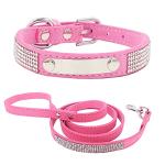 Personalized Rhinestone Dog Collar and Leash Set
