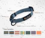 Waterproof Large Dog Collar - Aqua/Orange Tribal