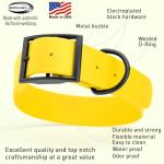 Waterproof Biothane Dog Collar - Easy Care, Lemon Yellow
